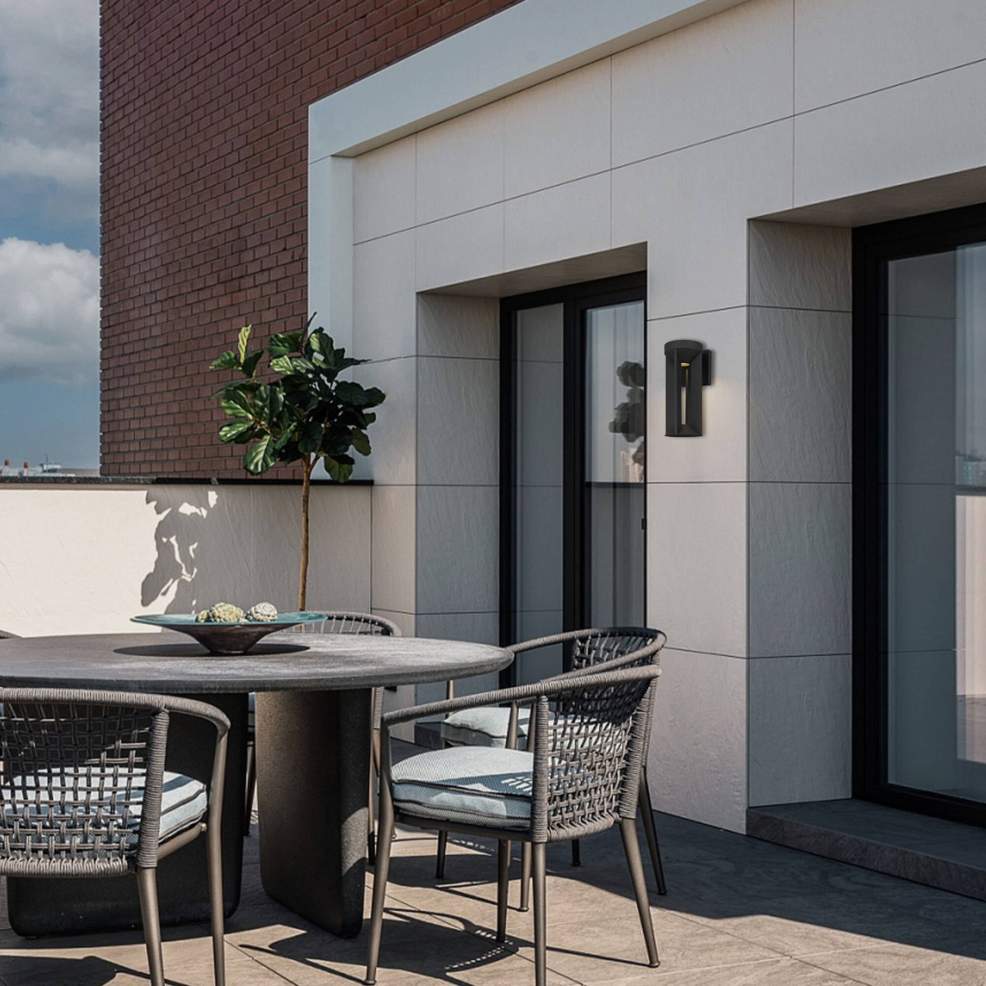 Aura LED 12.13 inch Sand Black Outdoor Wall Sconce